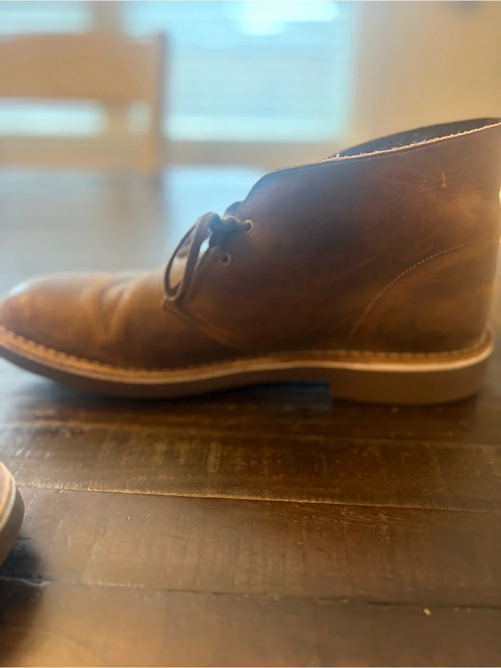 Clarks Men’s Brown Leather Chukka Desert Boots Lace Up Ankle US 13 Medium